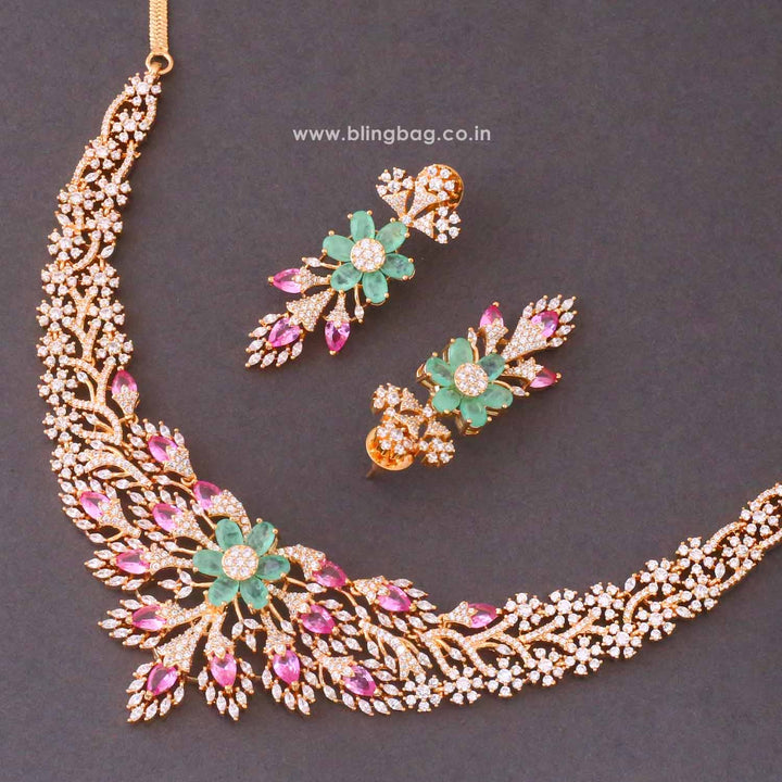 Multicolor Danielaia Zirconia Jewellery Set- New Arrivals