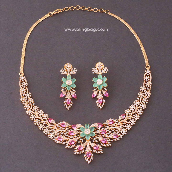 Multicolor Danielaia Zirconia Jewellery Set- New Arrivals