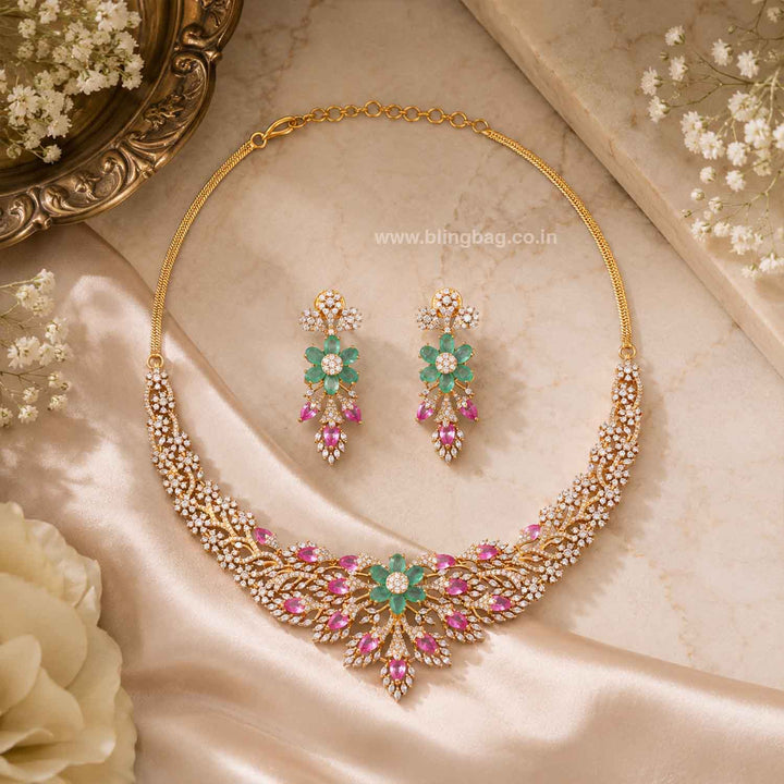 Multicolor Danielaia Zirconia Jewellery Set- New Arrivals