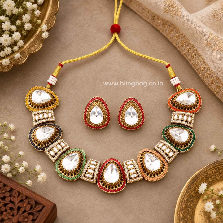 Multicolor Danielamarie Kundan Jewellery Set- New Arrivals