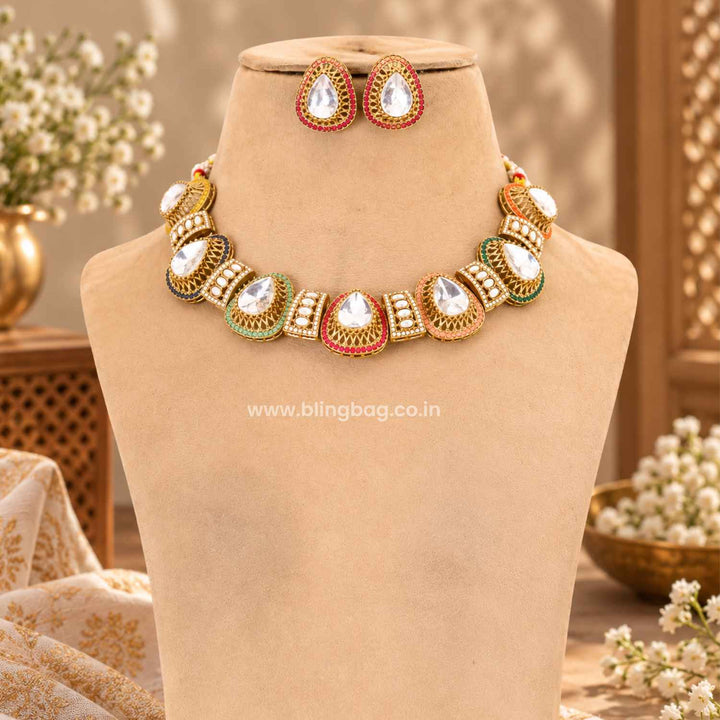 Multicolor Danielamarie Kundan Jewellery Set- New Arrivals