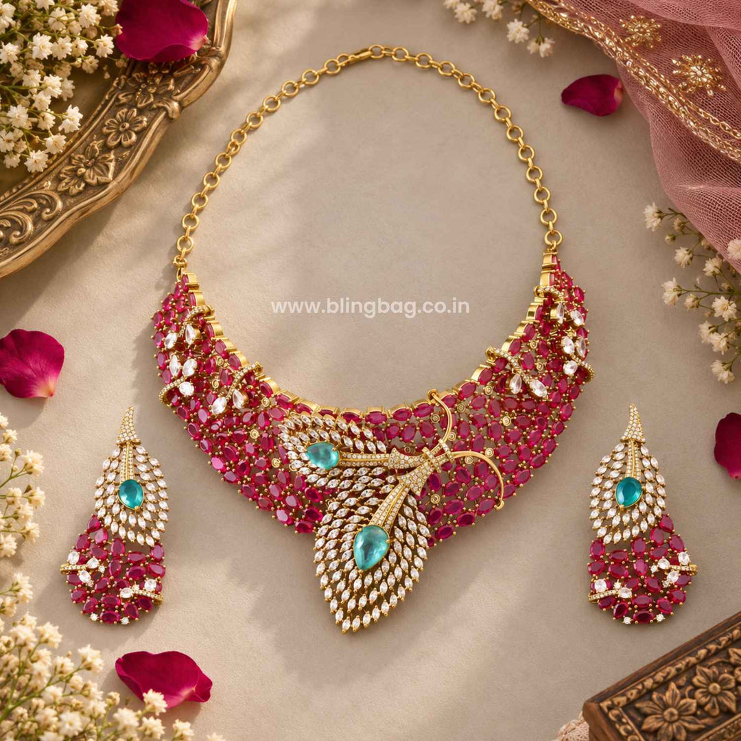 Multicolor Dazzle Victorian Jewellery Set - New Arrival