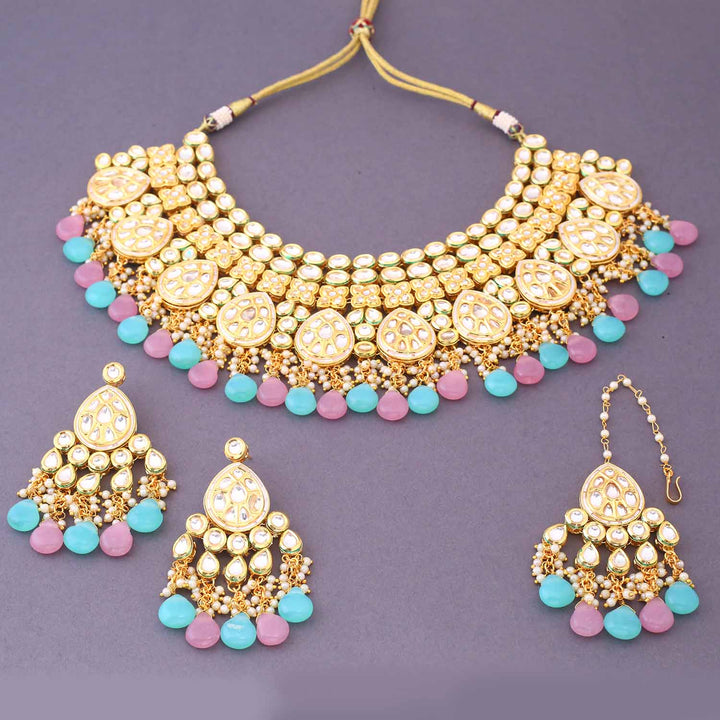 Multicolor Deepshika Kundan Jewellery Set