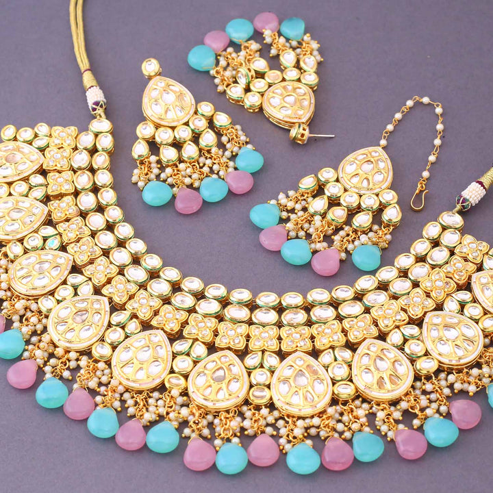 Multicolor Deepshika Kundan Jewellery Set