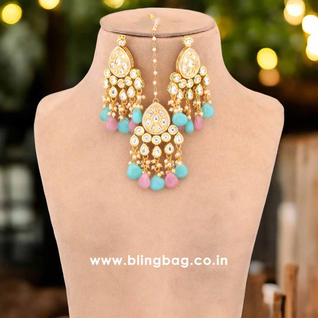 Multicolor Deepshika Kundan Jewellery Set