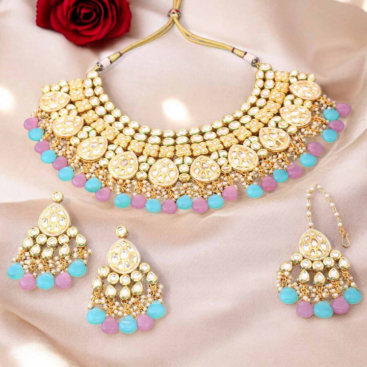Multicolor Deepshika Kundan Jewellery Set