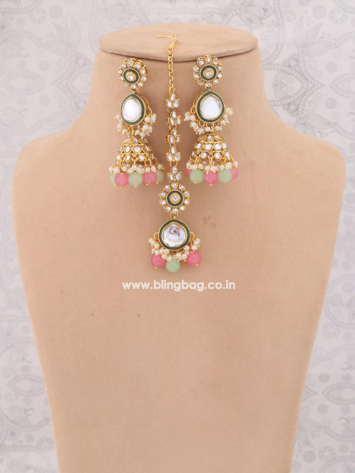 Multicolor Deepti Kundan Jewellery Set
