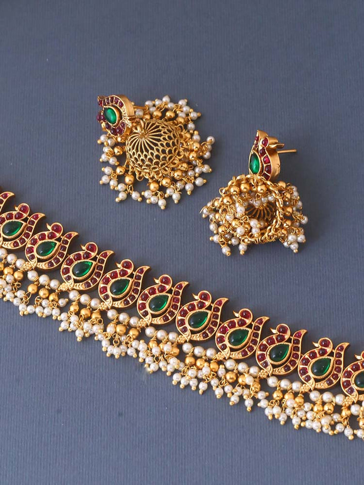 Multicolor Deeptika Temple Jewellery Set