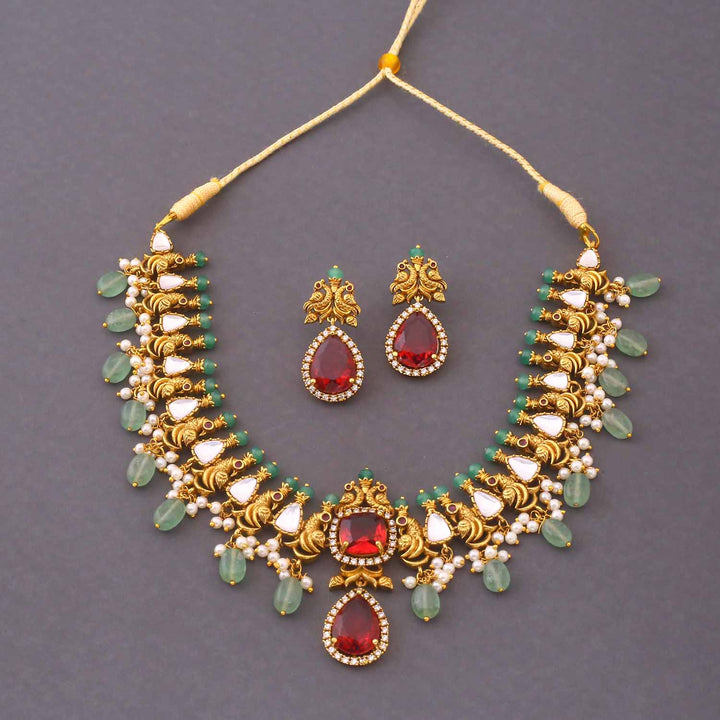 Multicolor Deesha  Antique Jewellery Set - New Arrival