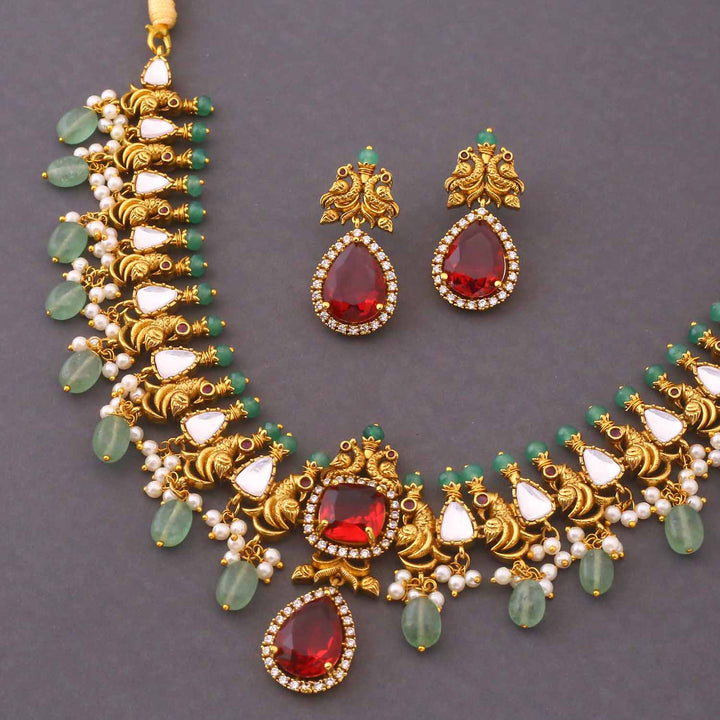 Multicolor Deesha  Antique Jewellery Set - New Arrival