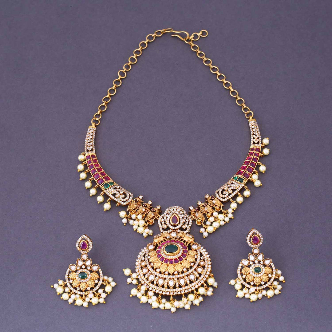 Multicolor Desanka Antique Jewellery Set - New Arrival