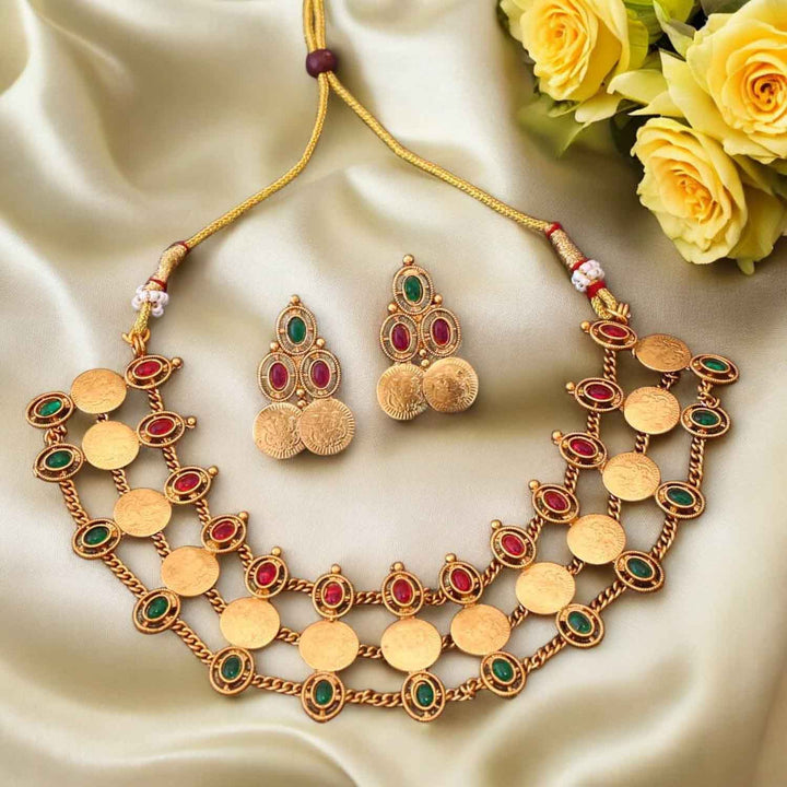 Multicolor Devamata Temple Jewellery Set