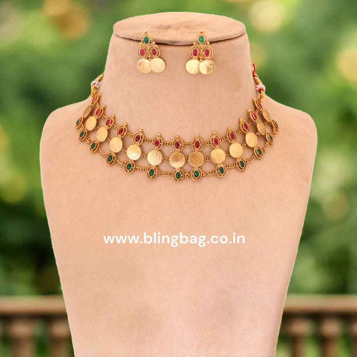 Multicolor Devamata Temple Jewellery Set