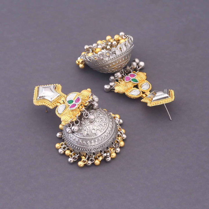 Multicolor Devanshi Oxidised Jhumkis