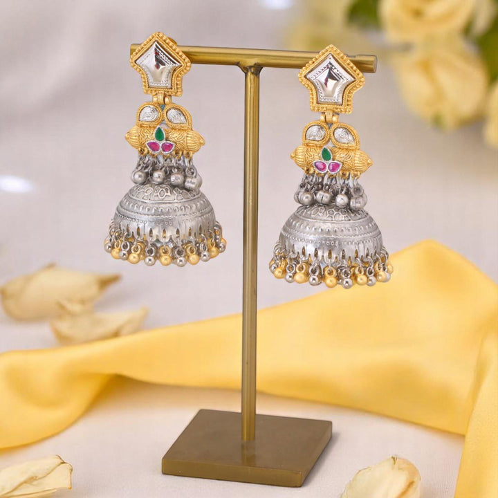 Multicolor Devanshi Oxidised Jhumkis