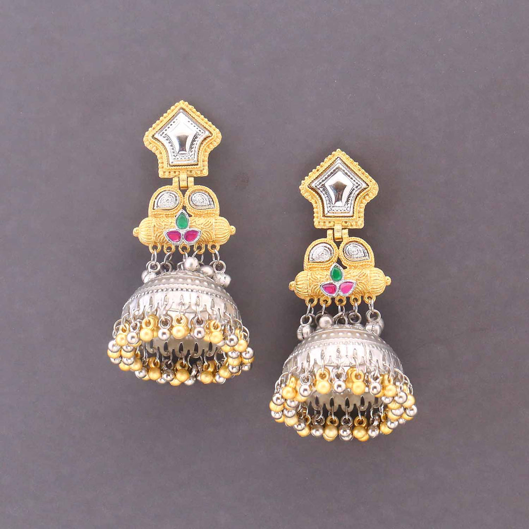 Multicolor Devanshi Oxidised Jhumkis