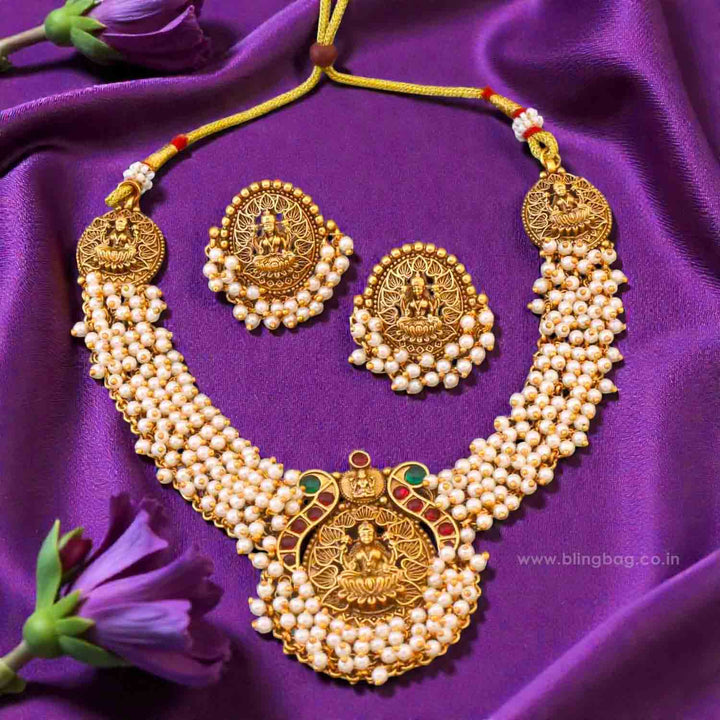 Multicolor Devii Temple Jewellery Set - New Arrival