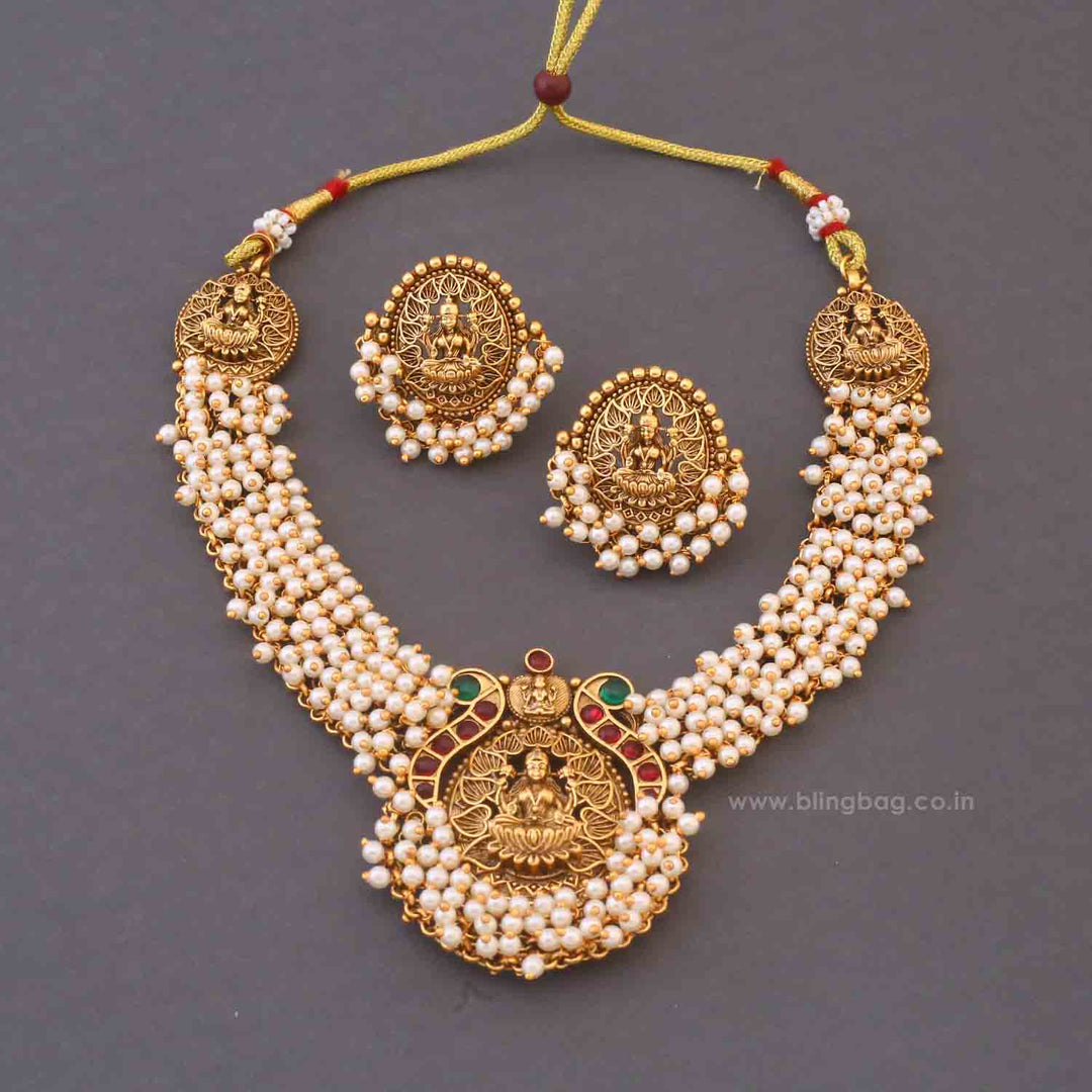 Multicolor Devii Temple Jewellery Set - New Arrival