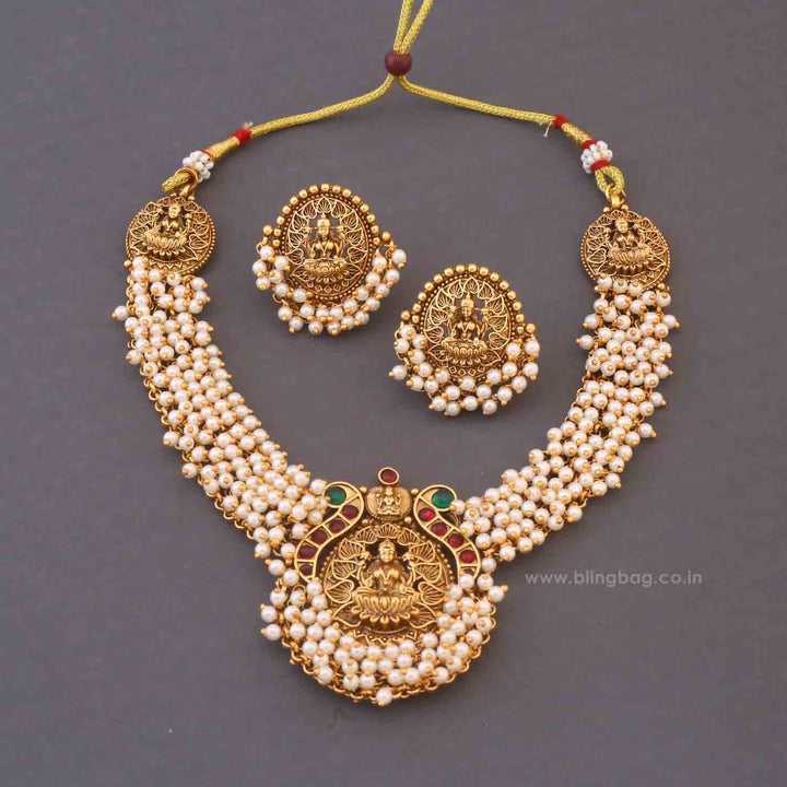 Multicolor Devii Temple Jewellery Set - New Arrival
