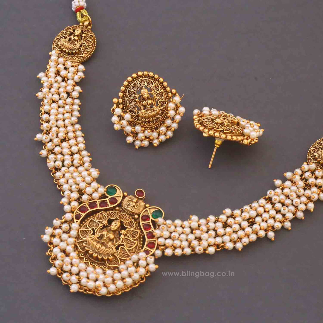Multicolor Devii Temple Jewellery Set - New Arrival
