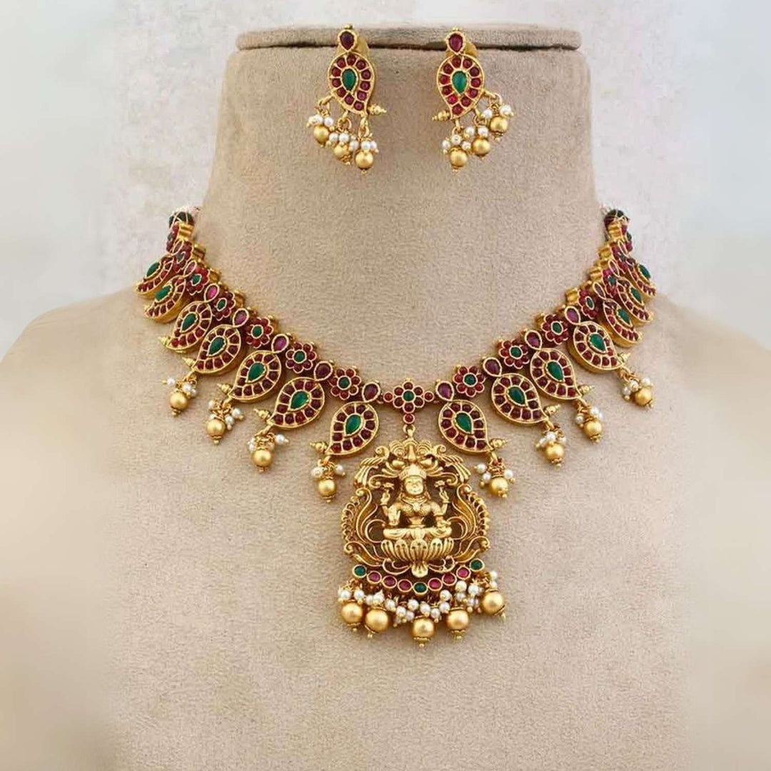 Multicolor Devmata Temple Jewellery Set - EOSS