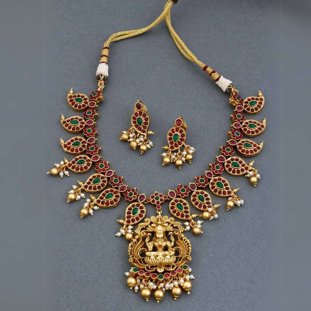 Multicolor Devmata Temple Jewellery Set - EOSS