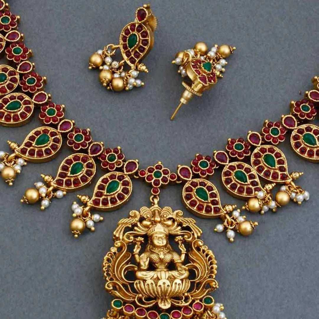 Multicolor Devmata Temple Jewellery Set - EOSS
