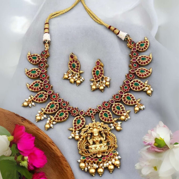 Multicolor Devmata Temple Jewellery Set - EOSS