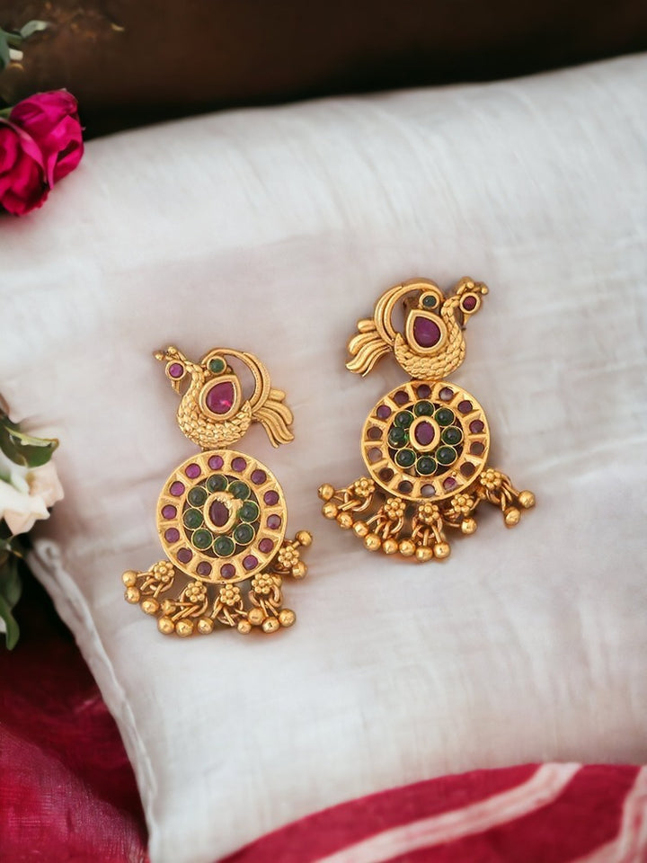 Multicolor Dharmika  Temple Studs
