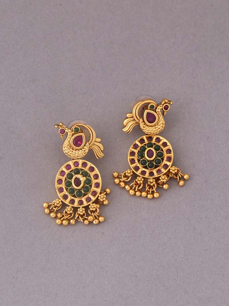 Multicolor Dharmika  Temple Studs