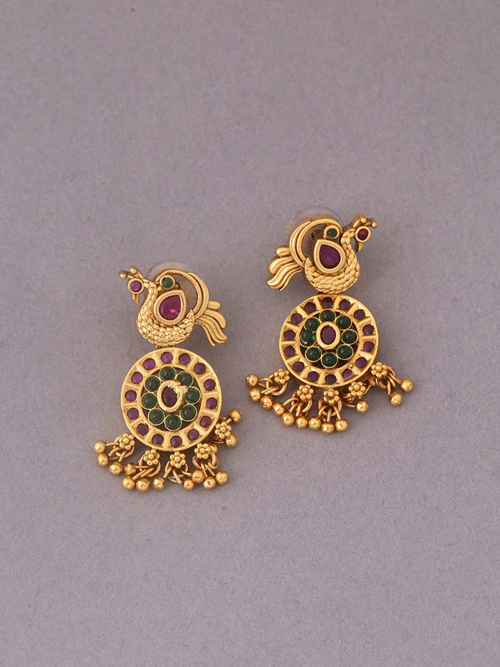 Multicolor Dharmika  Temple Studs