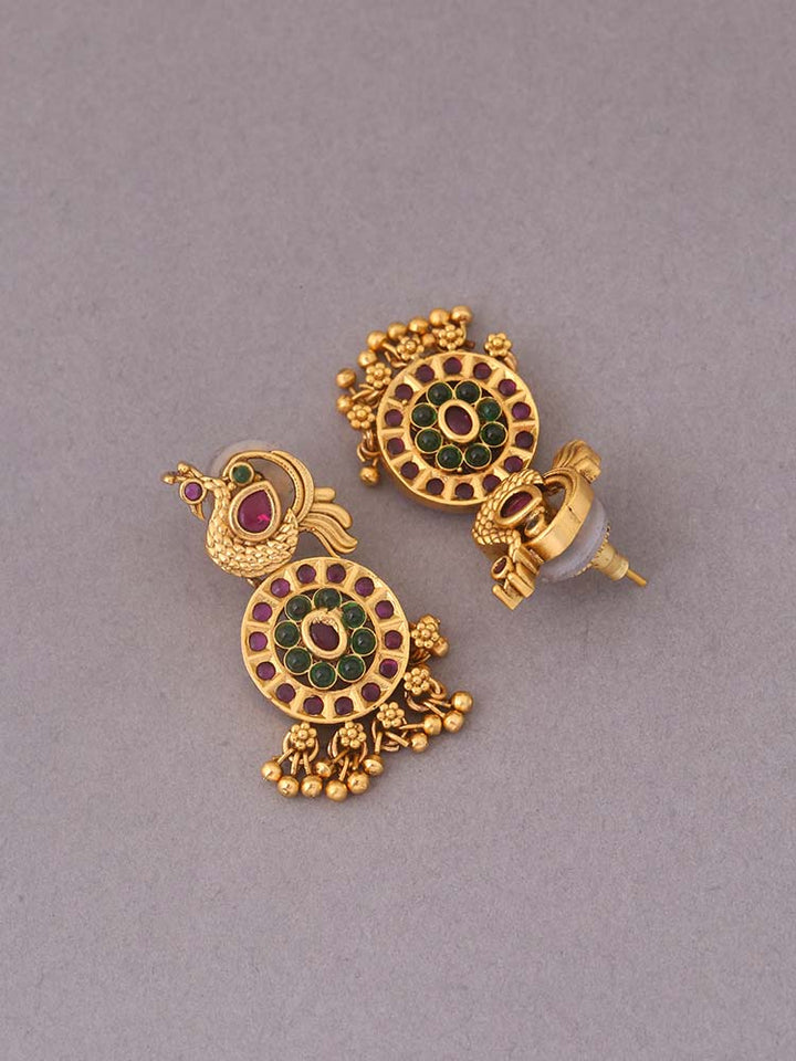Multicolor Dharmika  Temple Studs