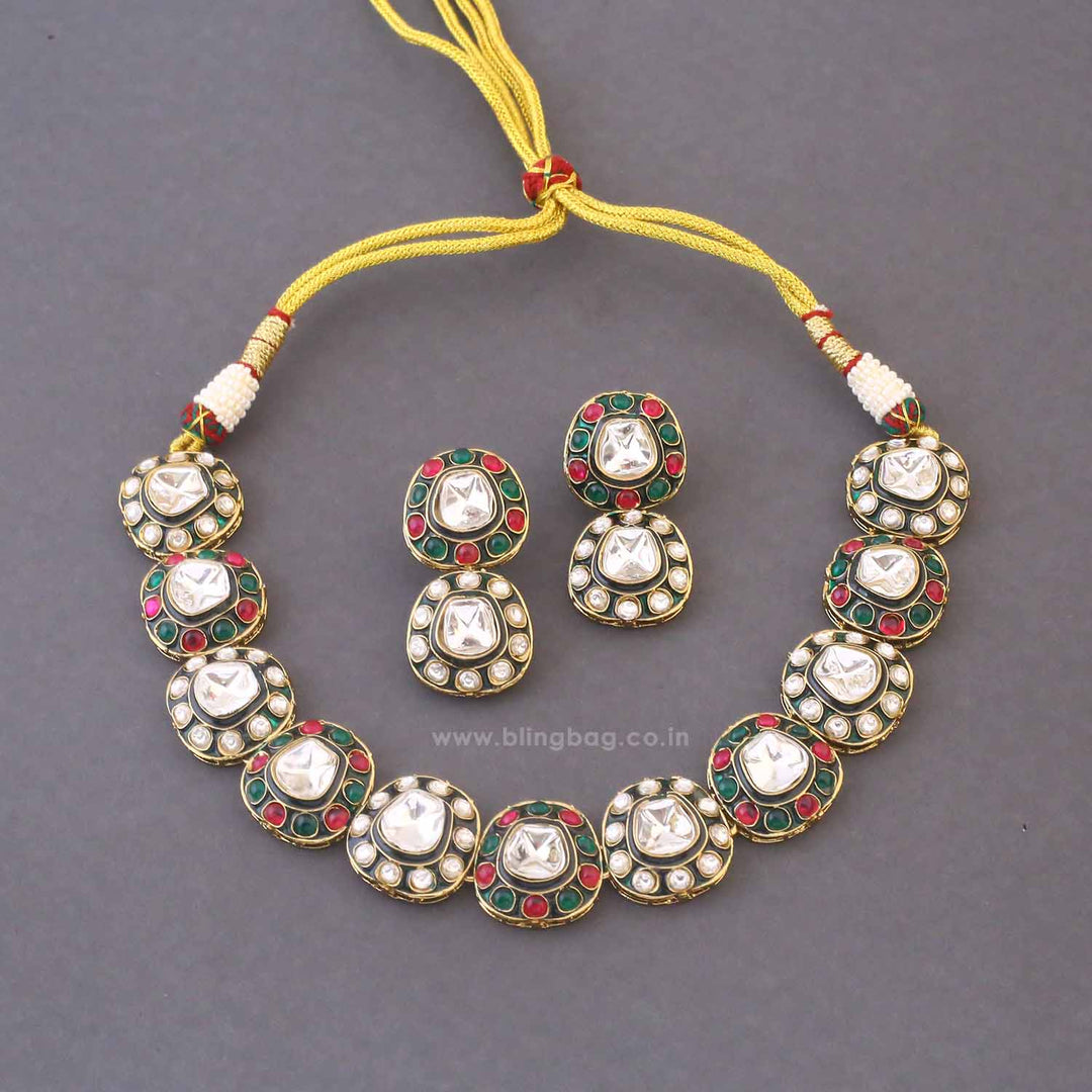 Multicolor Dhatri Kundan Jewellery Set