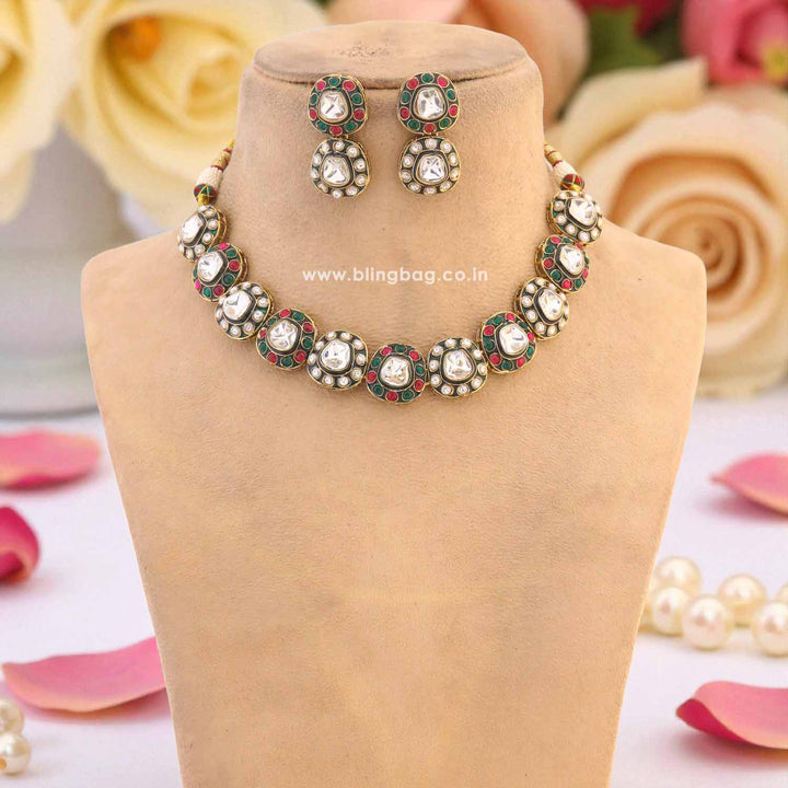 Multicolor Dhatri Kundan Jewellery Set