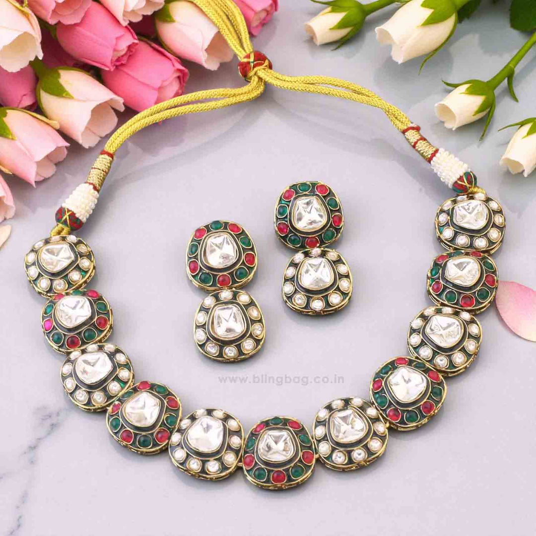 Multicolor Dhatri Kundan Jewellery Set