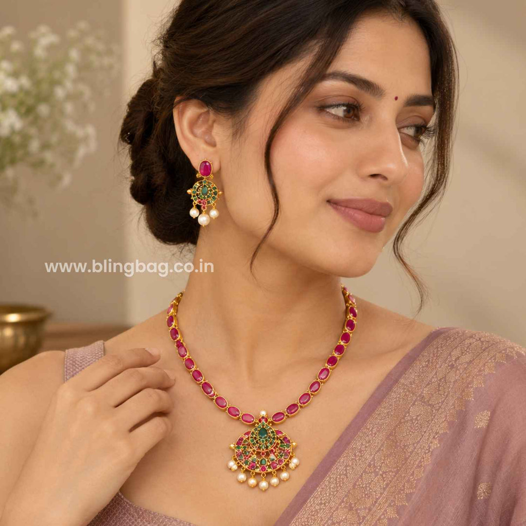 Multicolor Dhavika Antique Jewellery Set- New Arrival