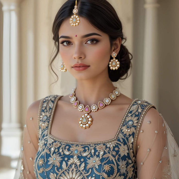 Multicolor Dhivyashi Kundan Jewellery Set