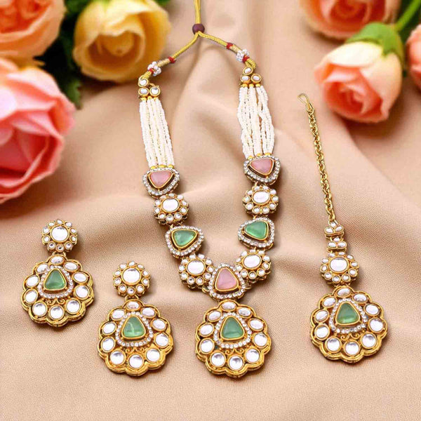 Multicolor Dhivyashi Kundan Jewellery Set
