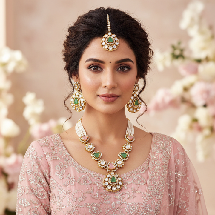 Multicolor Dhivyashi Kundan Jewellery Set