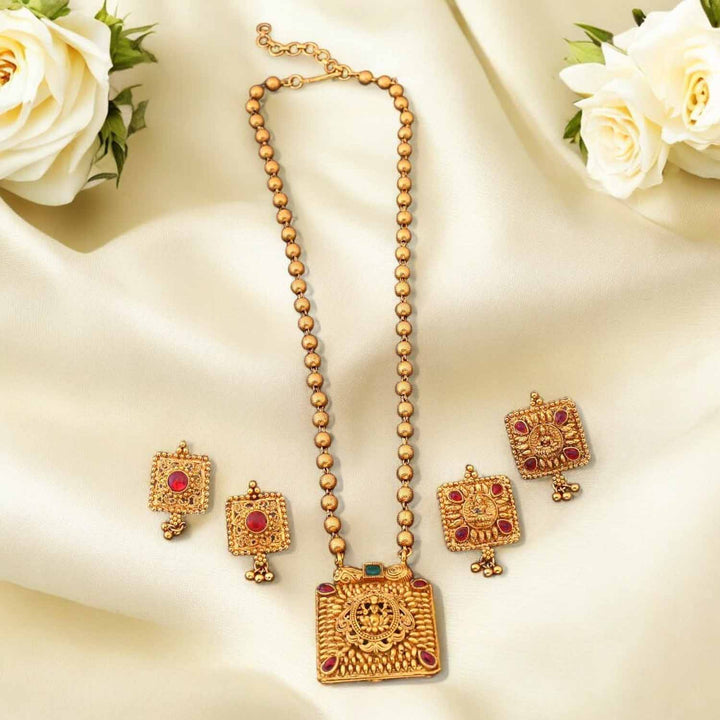 Multicolor Dhriti Reversible Temple Jewellery Set - New Arrival