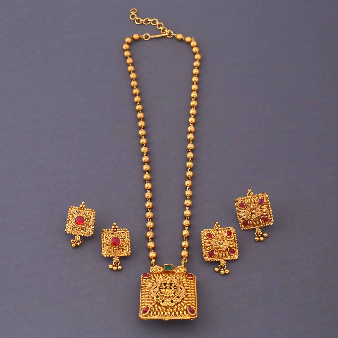 Multicolor Dhriti Reversible Temple Jewellery Set - New Arrival