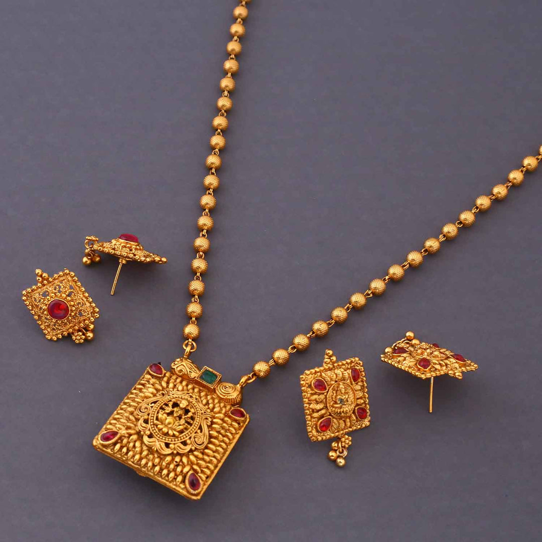 Multicolor Dhriti Reversible Temple Jewellery Set - New Arrival