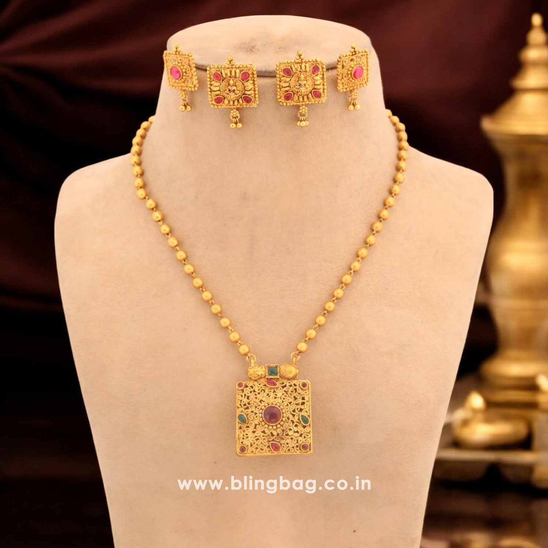 Multicolor Dhriti Reversible Temple Jewellery Set - New Arrival