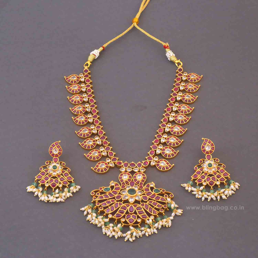Multicolor Dhyana Antique Jewellery Set - New Arrival
