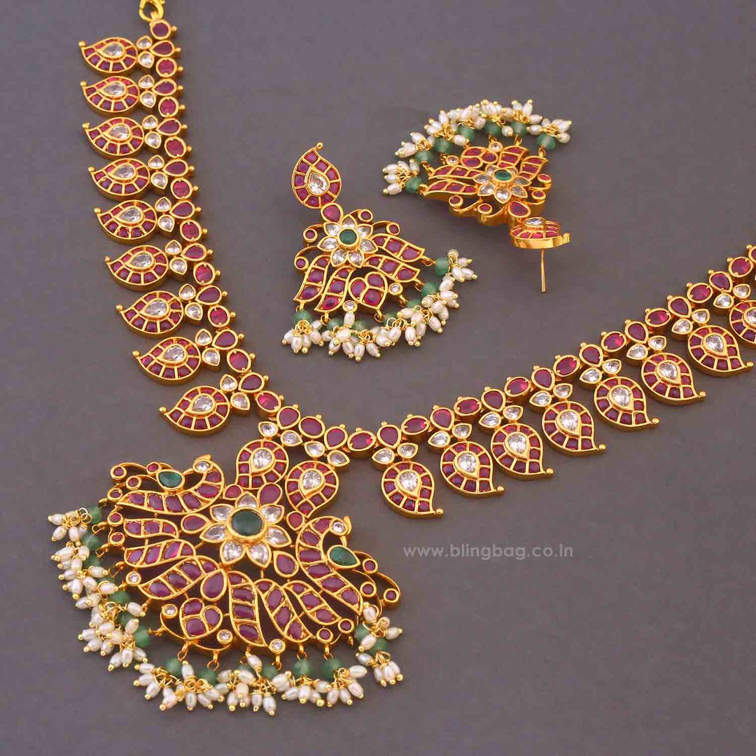 Multicolor Dhyana Antique Jewellery Set - New Arrival