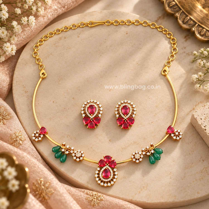 Multicolor Dhyanaa Antique Jewellery Set- New Arrival