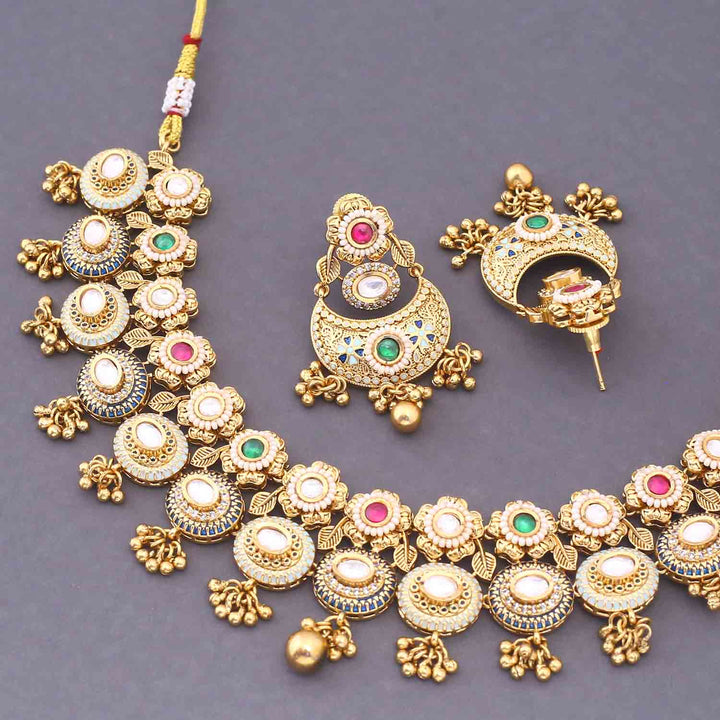 Multicolor Divana Antique Rajwadi Set