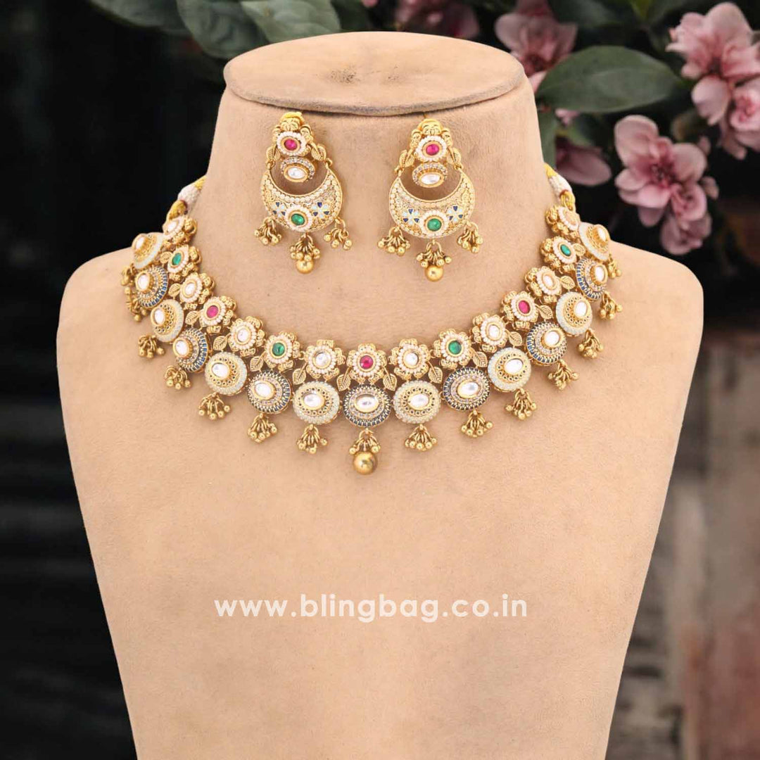 Multicolor Divana Antique Rajwadi Set