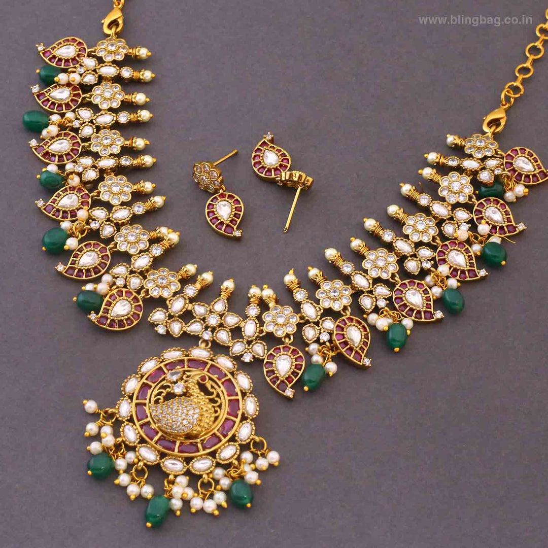 Multicolor Divija Antique Jewellery Set - New Arrival