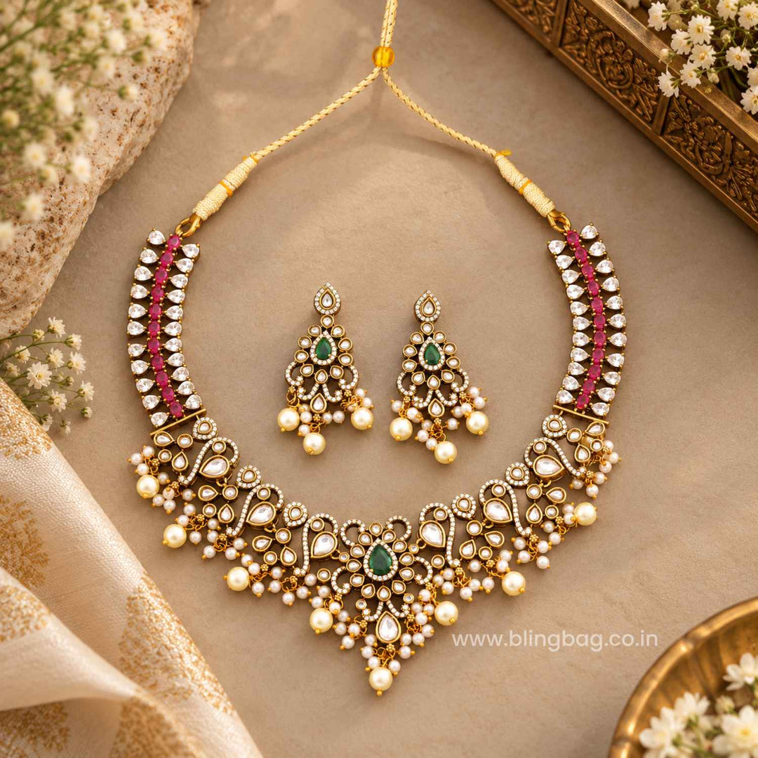Multicolor Divisha Antique Jewellery Set- New Arrival